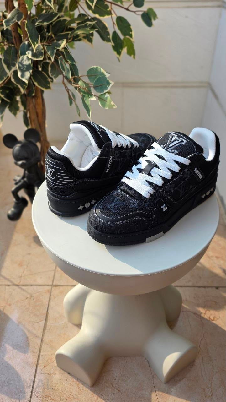 Louis Vuitton LV Trainer Denim Sneaker – Black - View 5