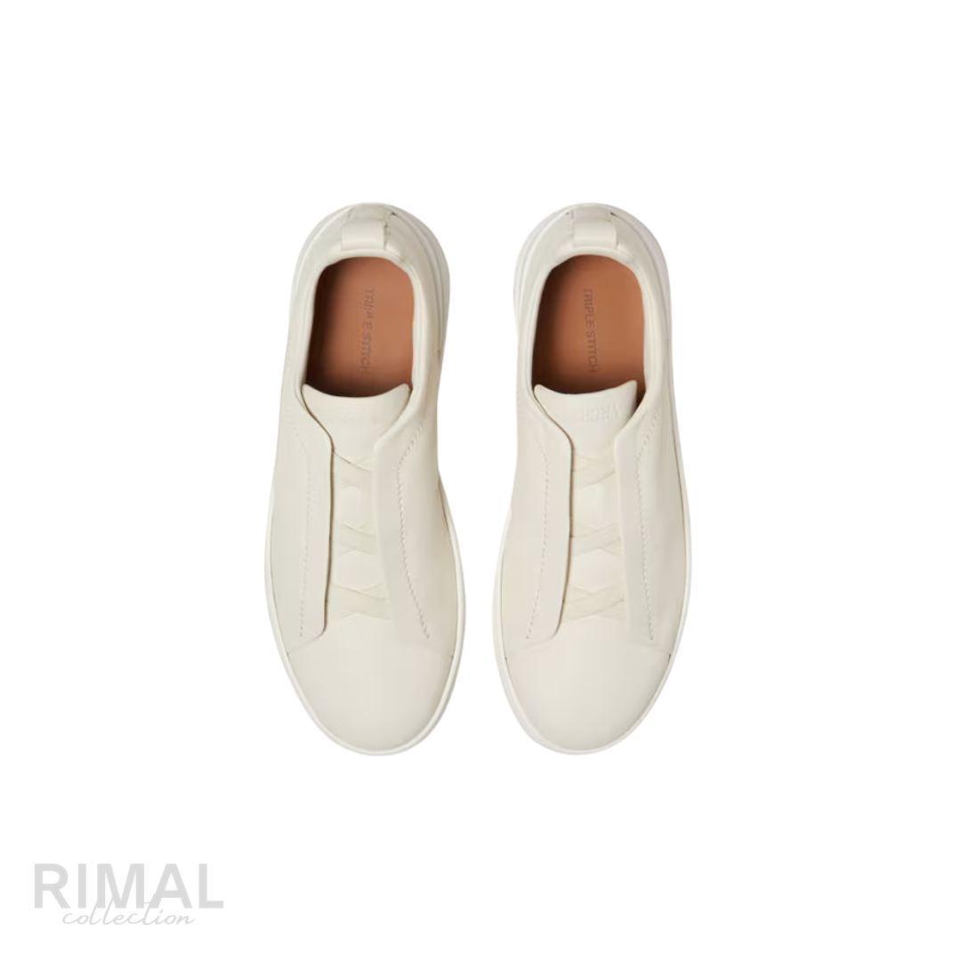 Zegna | White Triple Stitch Secondskin Sneakers - View 8