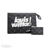 Louis Vuitton Black Grey Black LV Pouch
