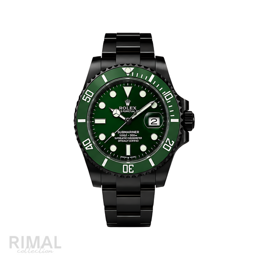 Rolex Submariner Date Green Dial Green Bezel Black Watch - image 1
