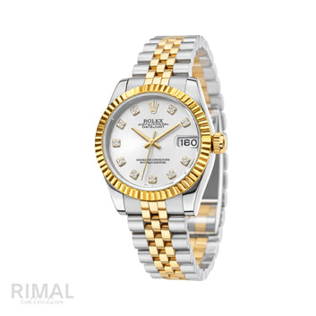 Rolex Datejust Silver Diamond Dial Watch
