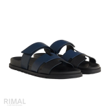 Hermès Chypre Sandals – Noir/Bleu Celeste