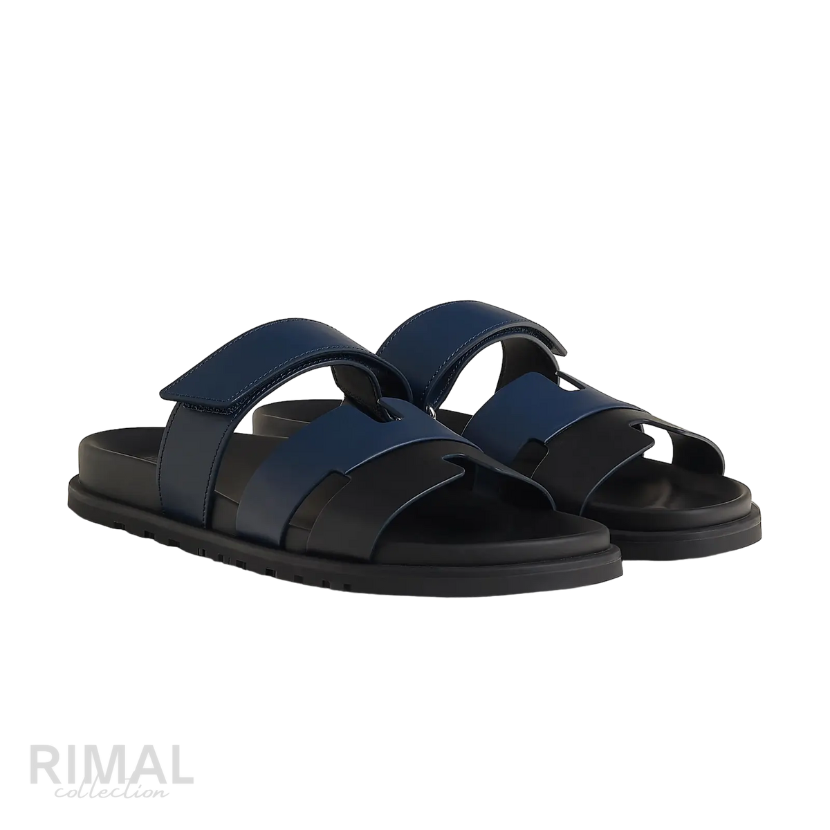 Hermès Chypre Sandals – Noir/Bleu Celeste - View 1