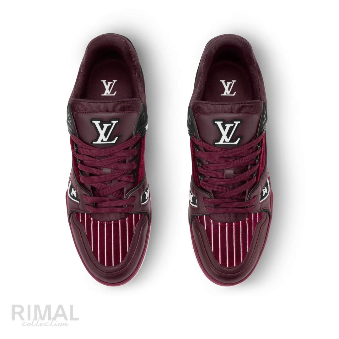 Louis Vuitton LV Trainer Striped Velvet Sneakers – Bordeaux - View 2
