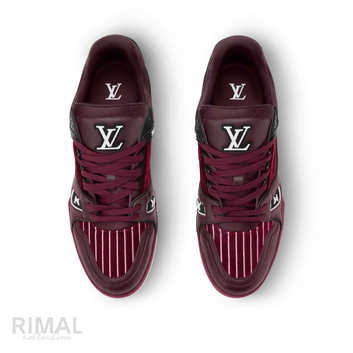 Louis Vuitton LV Trainer Striped Velvet Sneakers – Bordeaux - View 2