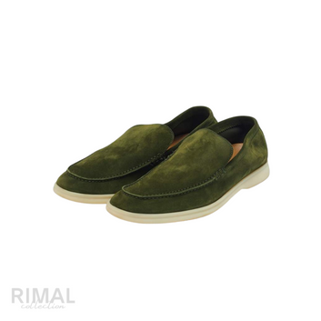 Loro Piana Summer Walk Loafers – Moss Green - View 1
