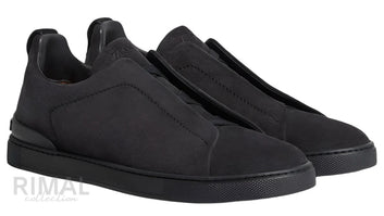 Zegna Triple Stitch Grey & Pewter Sneaker | Men