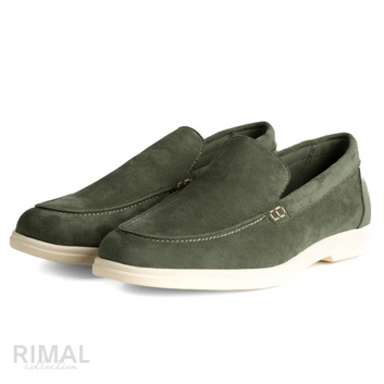 Loro Piana Summer Walk Suede Loafers – Forest Green - View 2