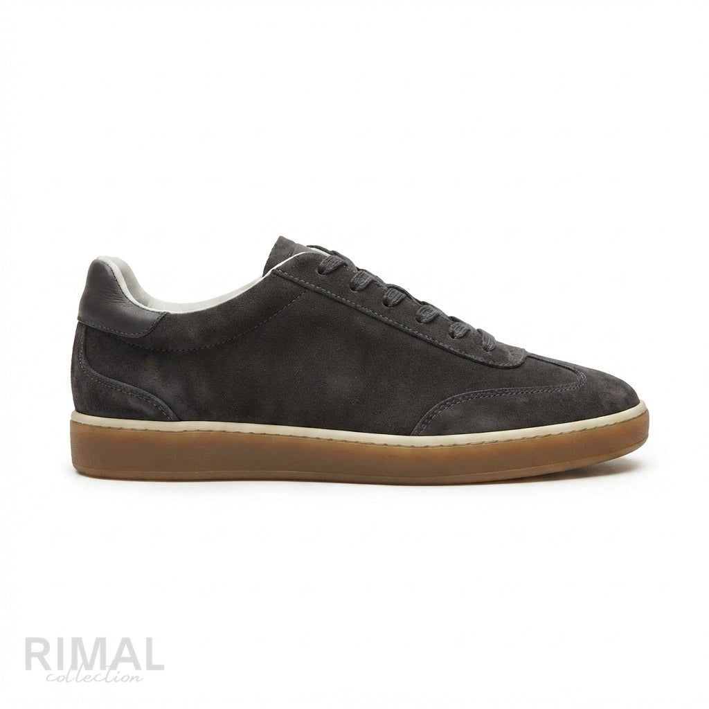 Loro Piana Tennis Walk Suede Sneakers – Dark Grey - View 2