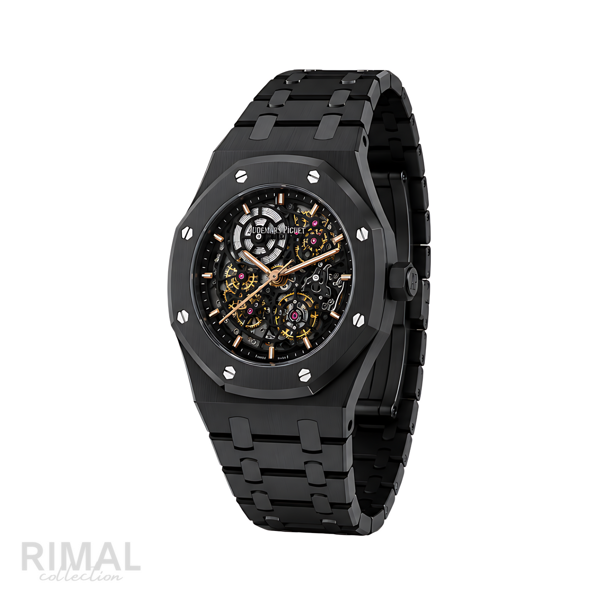 Audemars Piguet Royal Oak Double Balance Black Dial Wheel Skeleton Black Watch - image 2