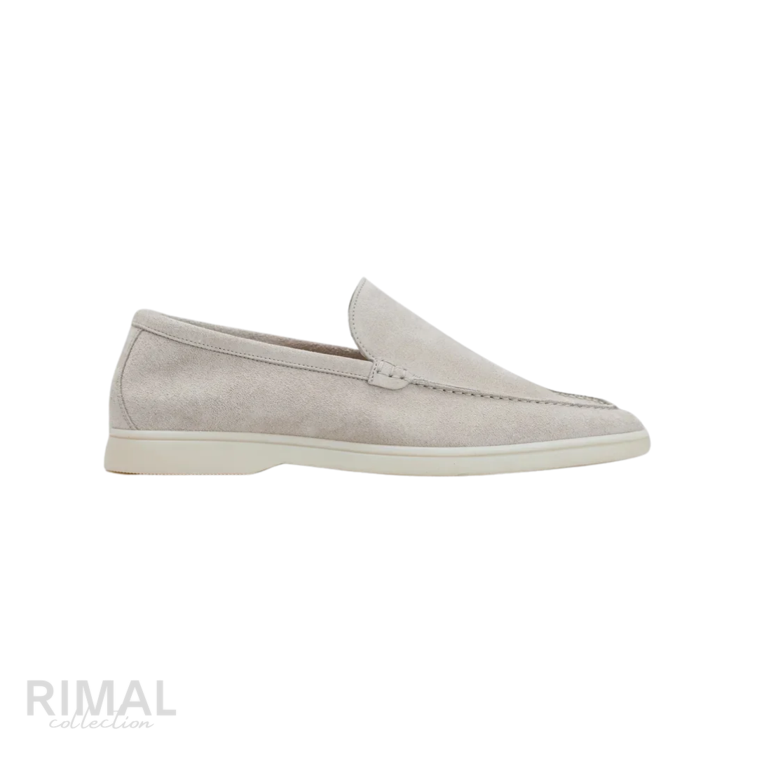 Loro Piana Summer Walk Loafers – Light Grey - View 1