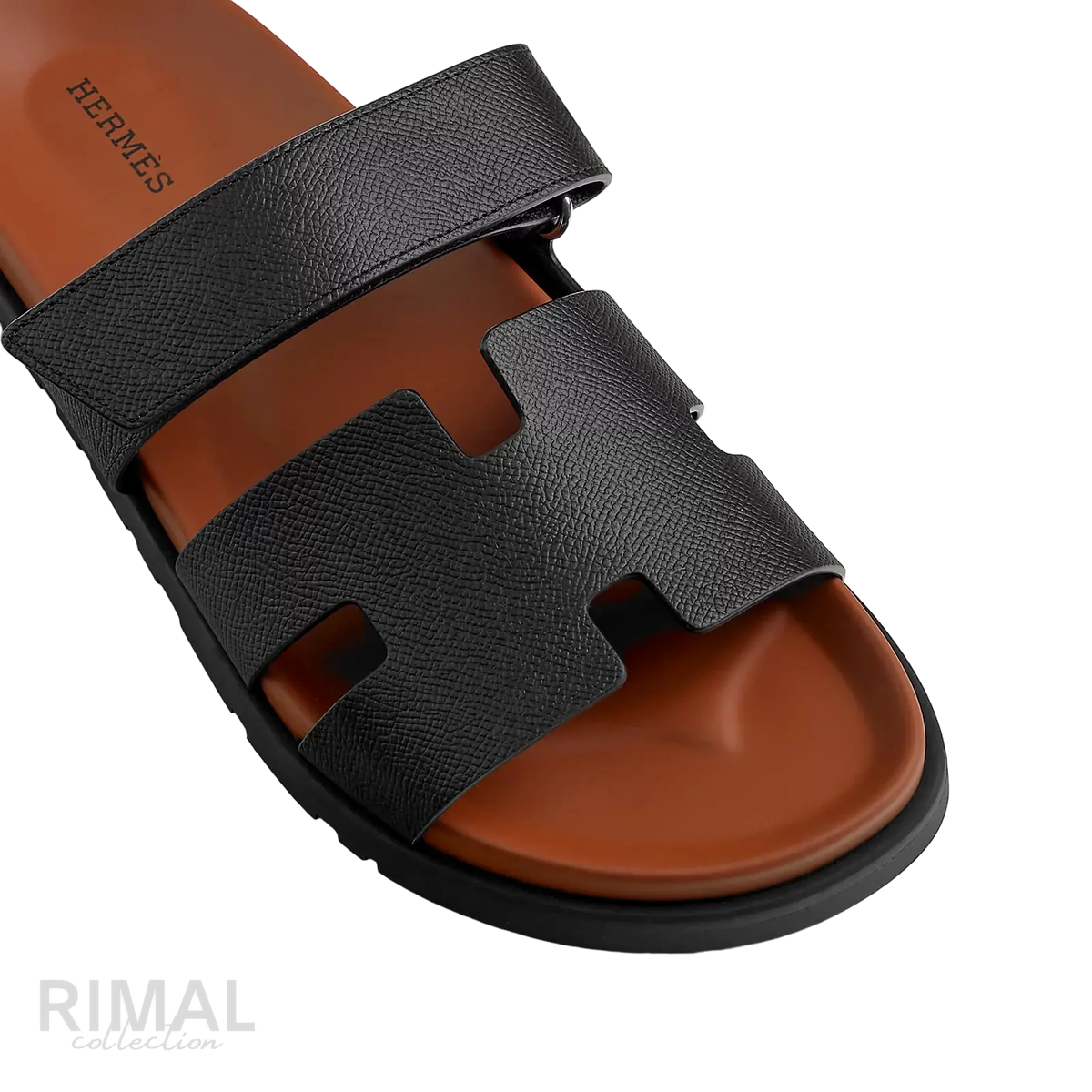 Hermès Chypre Sandals – Noir / Naturel - View 2