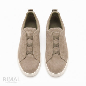 Zegna Footwear | Triple Stitch Beige Metallic