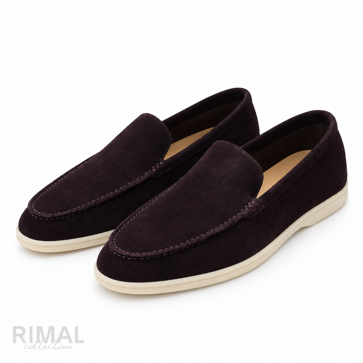 Loro Piana Summer Walk Suede Loafers – Dark Aubergine - View 3