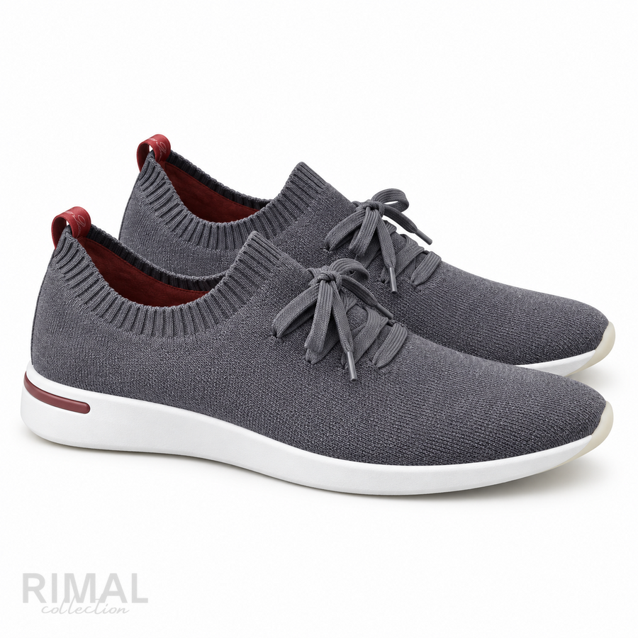 Loro Piana Footwear | Knit Lace-Up Grey