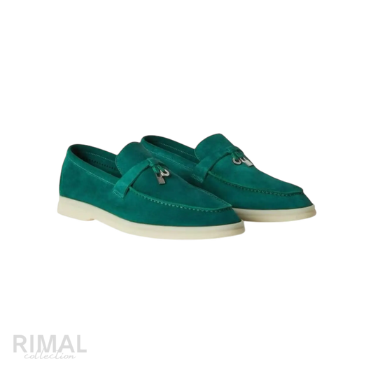 Loro Piana Summer Charms Loafers – Forest Leaves - View 1