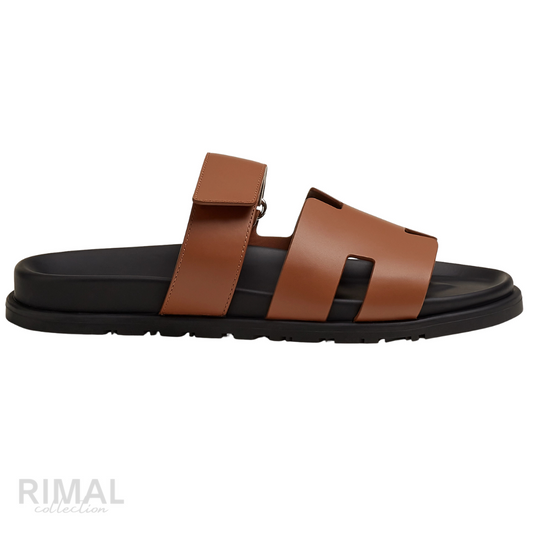 Hermès Chypre sandals brown leather