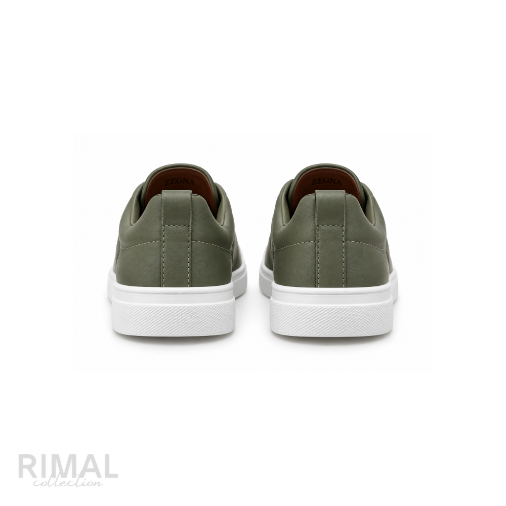 Zegna Triple Stitch Sneakers – Foliage Green - View 2