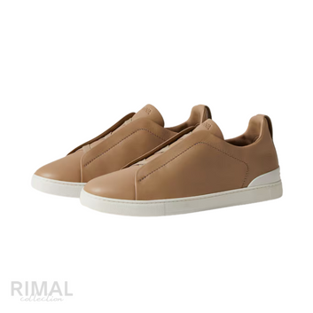 Zegna | Beige Triple Stitch Secondskin Sneakers - View 2