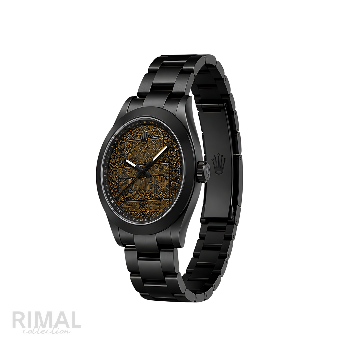 Rolex Milgauss Arabic Gold Dial Matte Black Watch - image 3