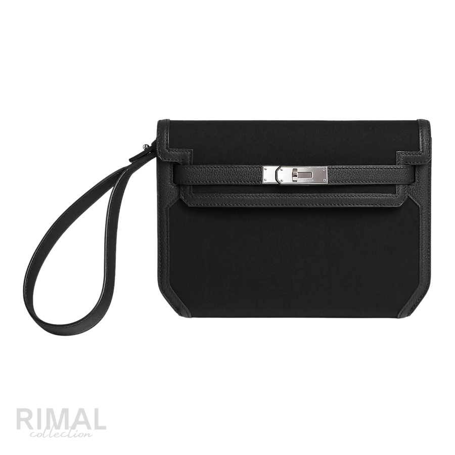 Hermès Depeche 25 Pouch – Noir / Noir