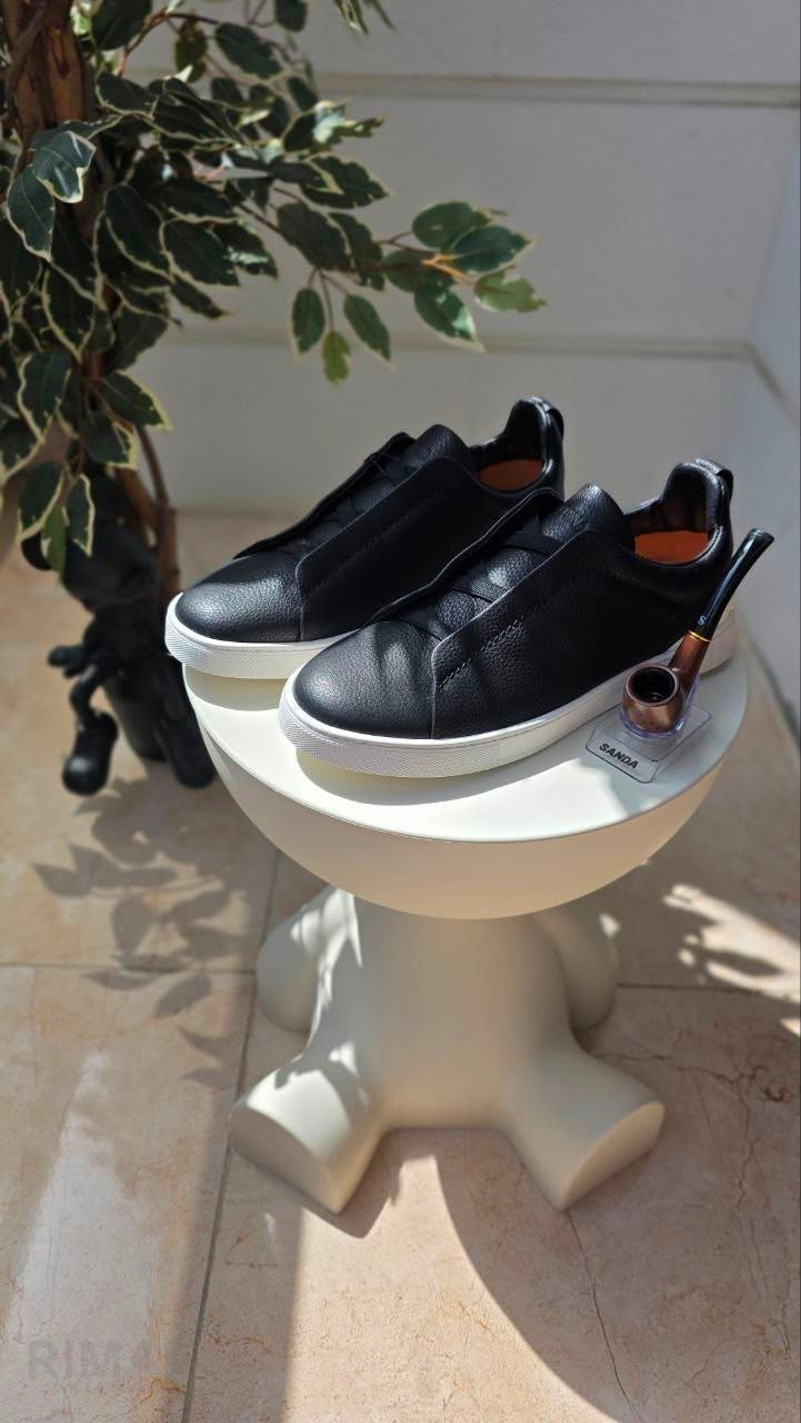 Zegna Triple Stitch Sneaker – Calfskin Leather – View 5