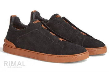 Zegna Triple Stitch Black Sneaker | Men