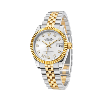 Rolex Datejust Silver Diamond Dial Watch