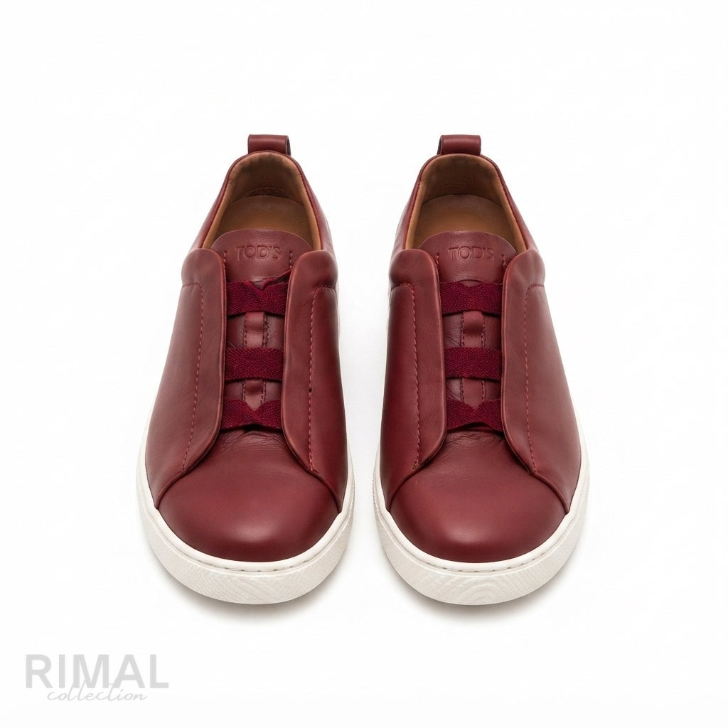 Zegna Triple Stitch Sneakers – Burgundy Leather - View 3