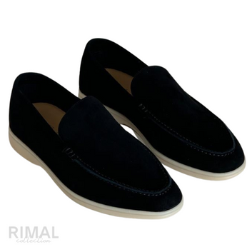 Loro Piana Walk Suede Loafers Black Summer - View 2
