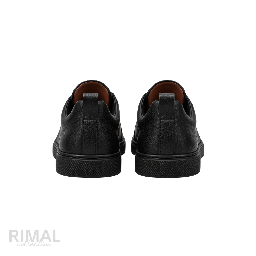 Zegna Triple Stitch Sneakers – Full Black - View 2