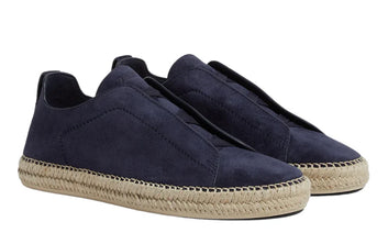 Zegna Triple Stitch Espadrille Dark Blue | Men