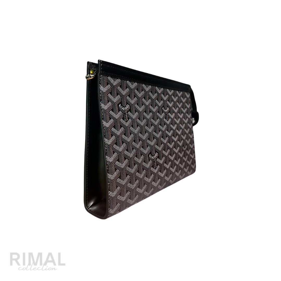 Goyard Pattern Clutch – Grey - View 2