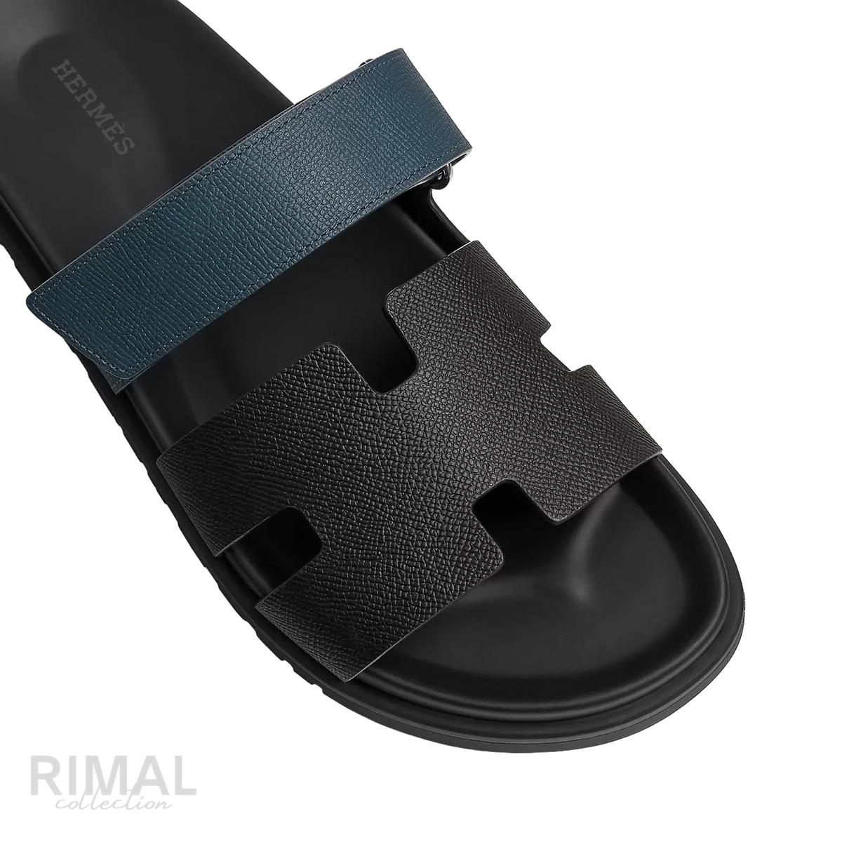 Hermès Chypre Sandals – Noir / Bleu Céleste - View 2