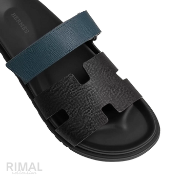 Hermès Chypre Sandals – Noir / Bleu Céleste - View 2