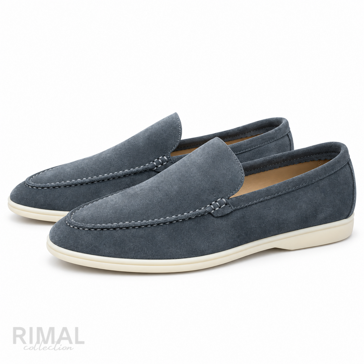 Loro Piana Summer Walk Suede Loafers – Storm Blue - View 5