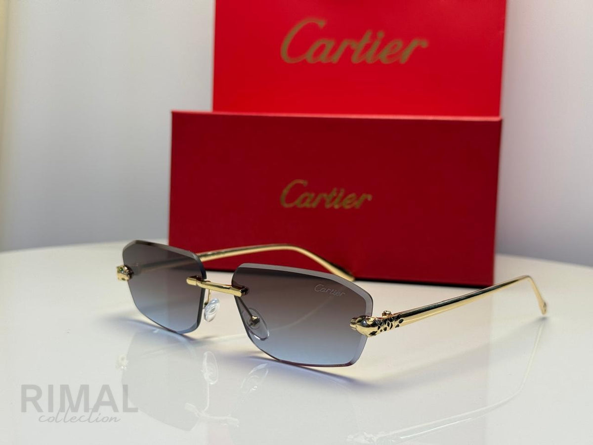 Cartier | Panthère de Cartier Sunglasses – Gold Gradient Purple – Product Image 1