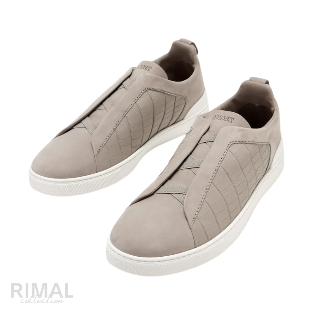 Zegna | Triple Stitch Sneakers Taupe - View 3