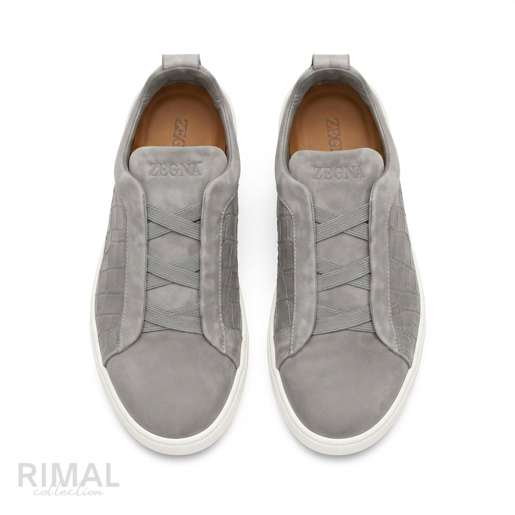Zegna Triple Stitch Sneakers – Grey - View 2