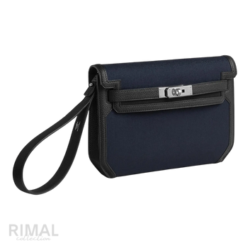 Hermès Depeche 25 Pouch – Bleu Marine / Noir - View 2