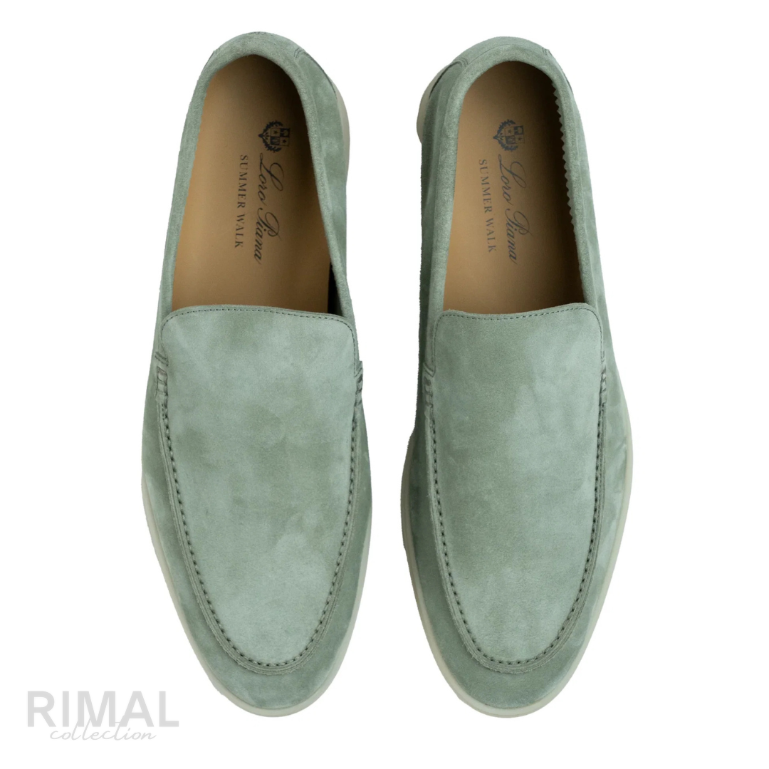 Loro Piana Summer Walk Loafers – Light Green - View 4