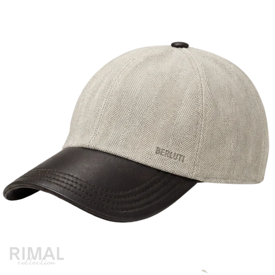 Berluti | Linen Wool Blend Baseball Cap with Leather Visor dark brown - View 3