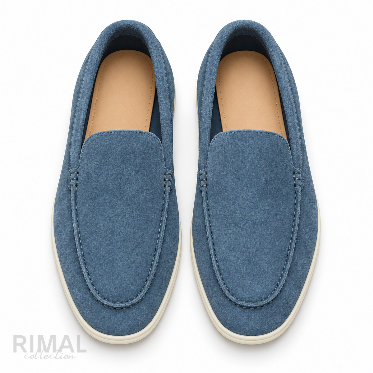 Loro Piana Summer Walk Suede Loafers – Blue - View 5