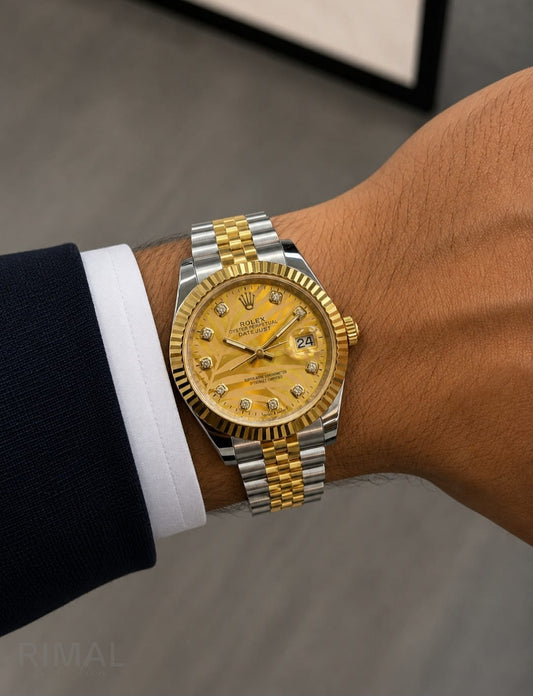 Rolex | Datejust 41 Dial with Stick Markers Watch – Yellow / Gold / Champagne – Product Image 1