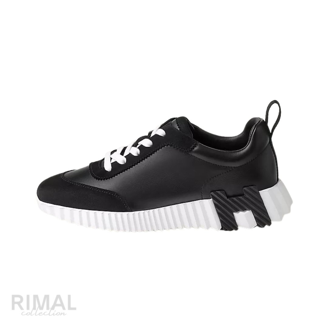 Hermès Bouncing Sneaker – Black Leather & Suede – View 6