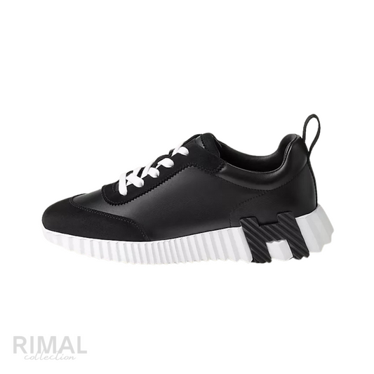 Hermès Bouncing Sneaker – Black Leather & Suede – View 6