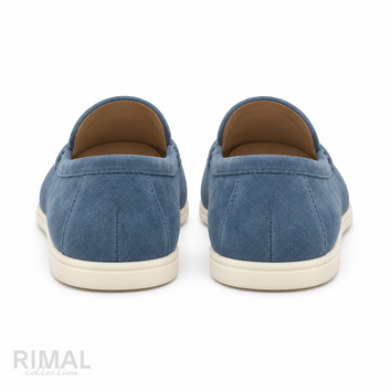 Loro Piana Summer Walk Suede Loafers – Blue - View 2
