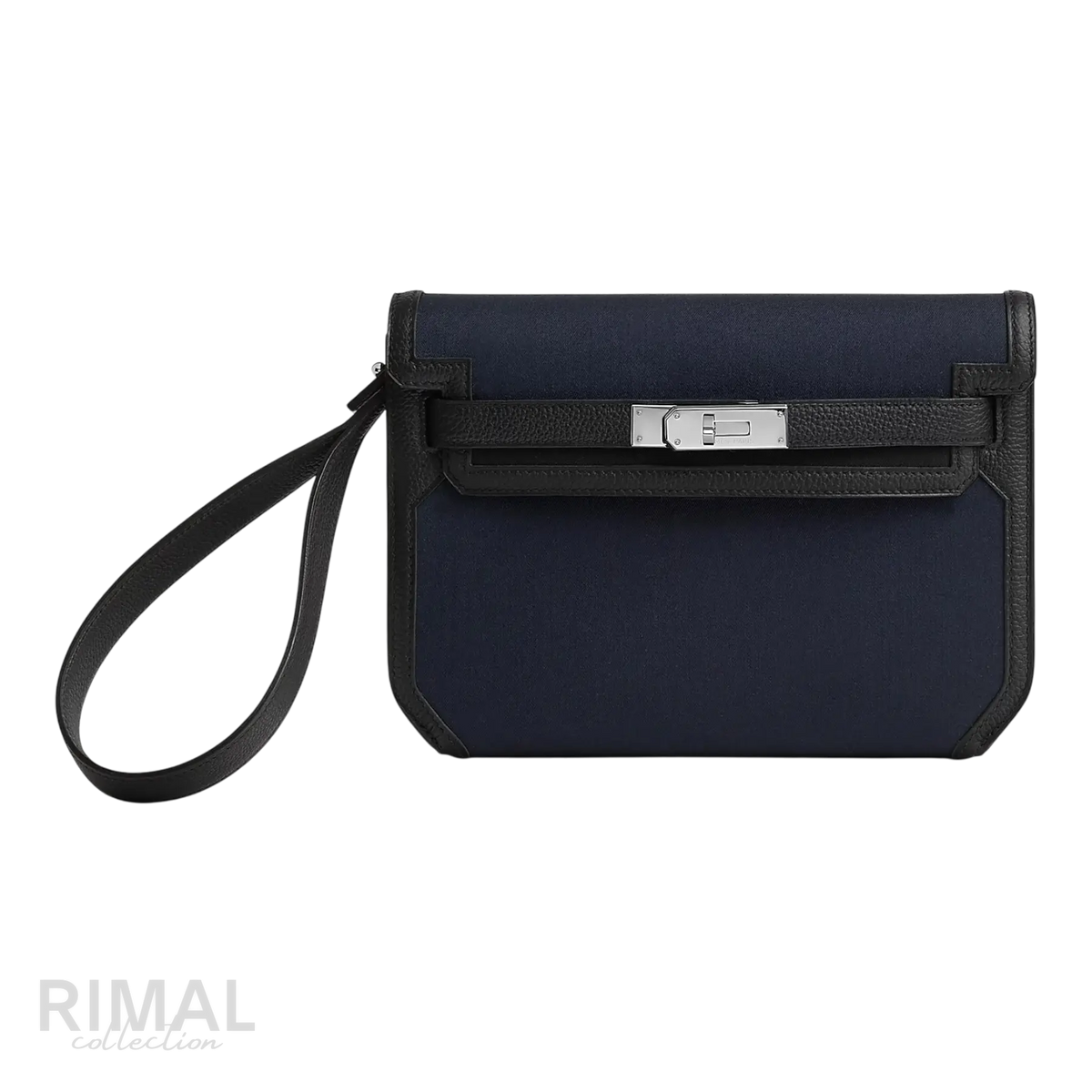Hermès Depeche 25 Pouch – Bleu Marine / Noir - View 1