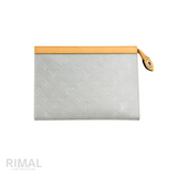 Louis Vuitton White Brown LV Pouch