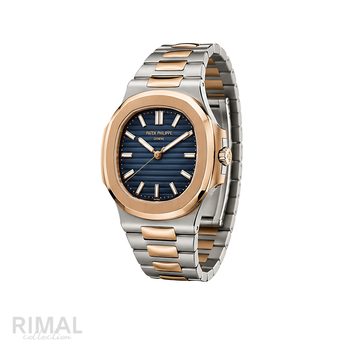 Patek Philippe Nautilus 5711 Blue Dial Two Tone Silver Rose Gold Watch - image 2